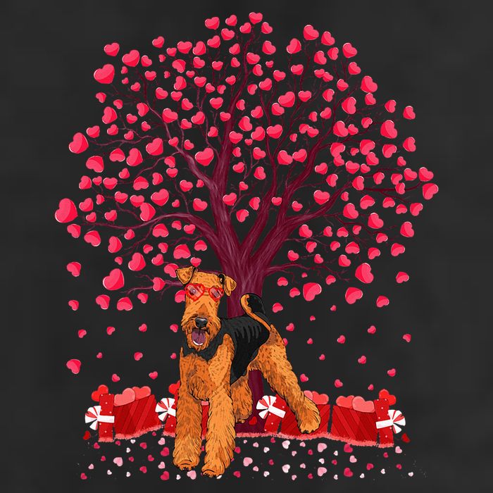 Lover Heart Tree Airedale Terrier Dog ValentineS Day 11oz C Handle Ceramic Mug
