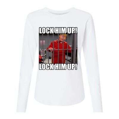 Lock Him Up! (Trump Orange Jumpsuit) Womens Cotton Relaxed Long Sleeve T-Shirt