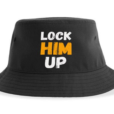 Lock Him Up Trump Political Protest Product Sustainable Bucket Hat