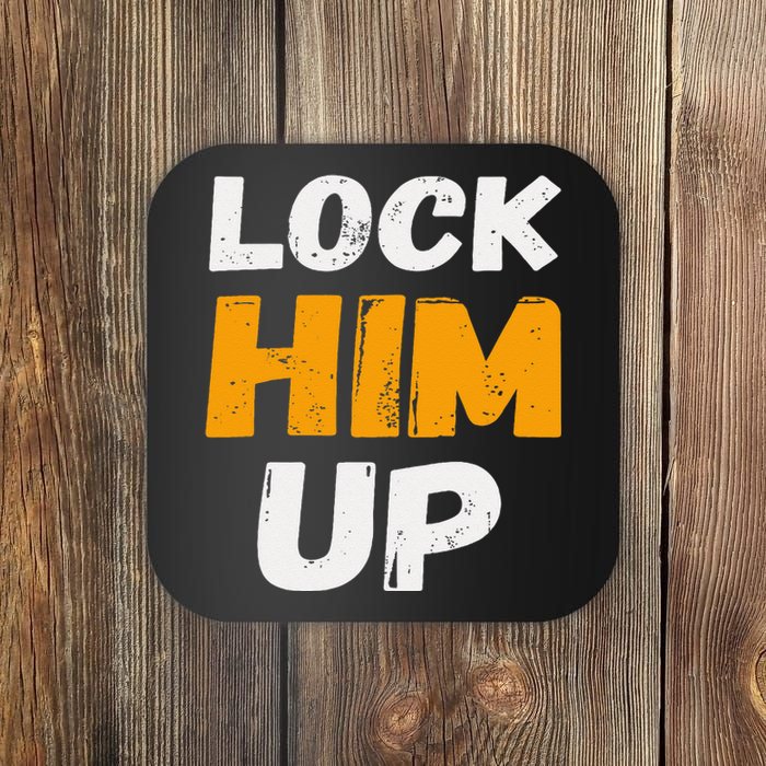 Lock Him Up Trump Political Protest Product Coaster