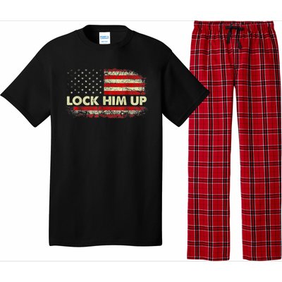 Lock Him Up American Flag Vintage Pajama Set