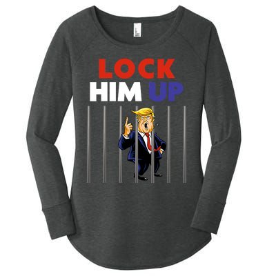 Lock Him Up Anti Trump Political Women's Perfect Tri Tunic Long Sleeve Shirt