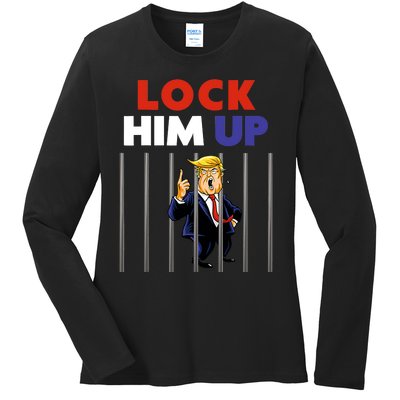 Lock Him Up Anti Trump Political Ladies Long Sleeve Shirt