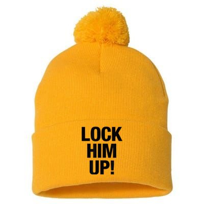 Lock Him Up! Pom Pom 12in Knit Beanie