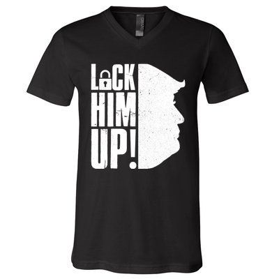 Lock Him Up Democrat Anti Trump Impeach 45 Resist Resign V-Neck T-Shirt