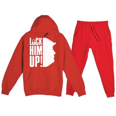 Lock Him Up Democrat Anti Trump Impeach 45 Resist Resign Premium Hooded Sweatsuit Set