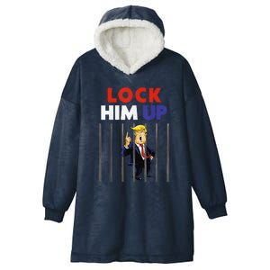 Lock Him Up Anti Trump Political Hooded Wearable Blanket