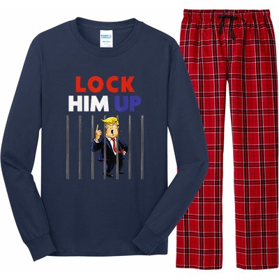 Lock Him Up Anti Trump Political Long Sleeve Pajama Set