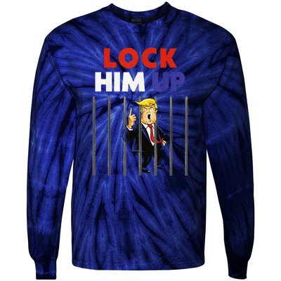 Lock Him Up Anti Trump Political Tie-Dye Long Sleeve Shirt