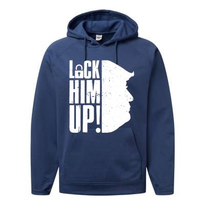 Lock Him Up Democrat Anti Trump Impeach 45 Resist Resign Performance Fleece Hoodie