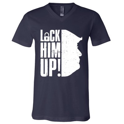 Lock Him Up Democrat Anti Trump Impeach 45 Resist Resign V-Neck T-Shirt