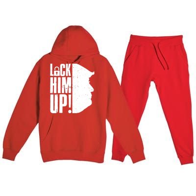 Lock Him Up Democrat Anti Trump Impeach 45 Resist Resign Premium Hooded Sweatsuit Set