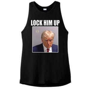 Lock Him Up Donald Trump Mugshot Ladies PosiCharge Tri-Blend Wicking Tank