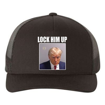 Lock Him Up Donald Trump Mugshot Yupoong Adult 5-Panel Trucker Hat