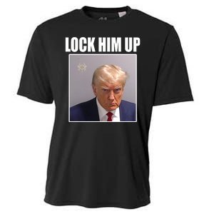 Lock Him Up Donald Trump Mugshot Cooling Performance Crew T-Shirt