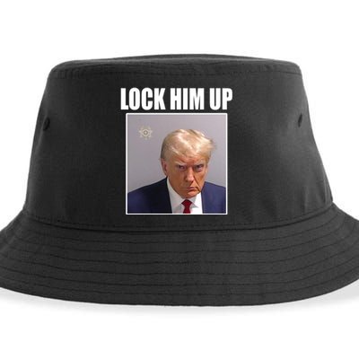 Lock Him Up Donald Trump Mugshot Sustainable Bucket Hat