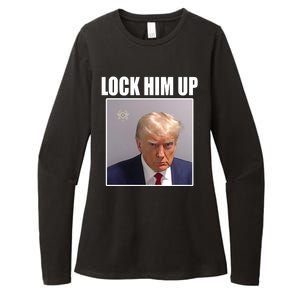 Lock Him Up Donald Trump Mugshot Womens CVC Long Sleeve Shirt