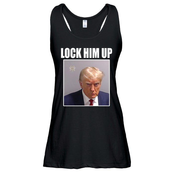 Lock Him Up Donald Trump Mugshot Ladies Essential Flowy Tank