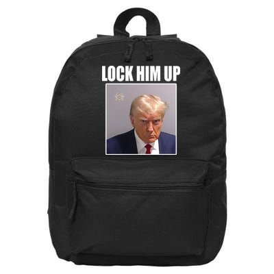 Lock Him Up Donald Trump Mugshot 16 in Basic Backpack