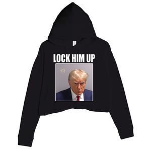 Lock Him Up Donald Trump Mugshot Crop Fleece Hoodie