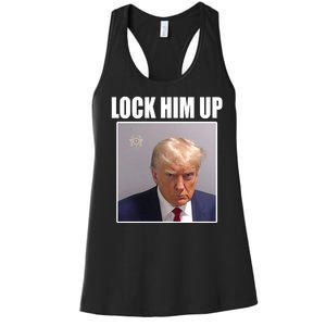 Lock Him Up Donald Trump Mugshot Women's Racerback Tank