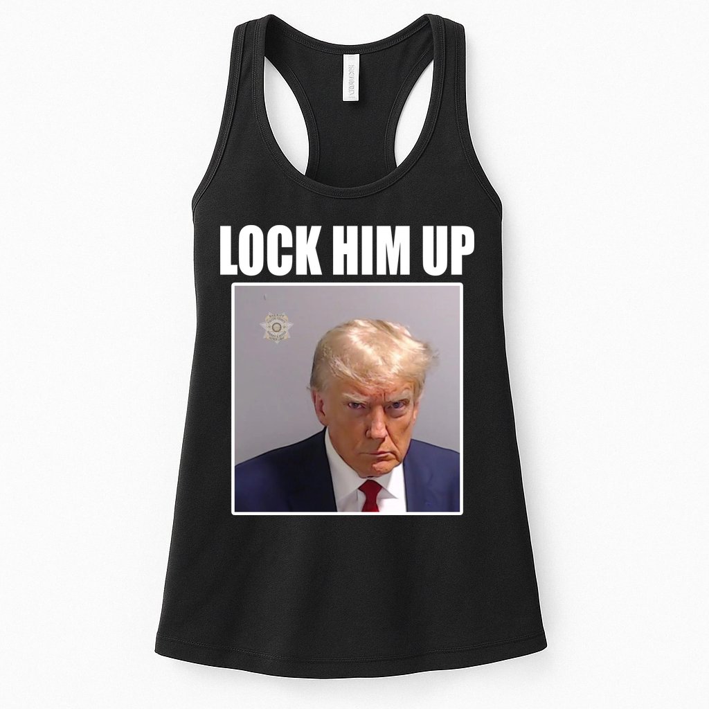Lock Him Up Donald Trump Mugshot Womens Tank Top