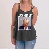 Lock Him Up Donald Trump Mugshot Women's Strappy Tank