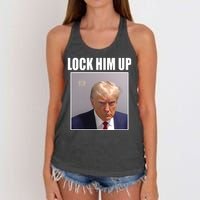 Lock Him Up Donald Trump Mugshot Women's Knotted Racerback Tank