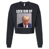 Lock Him Up Donald Trump Mugshot Cropped Pullover Crew