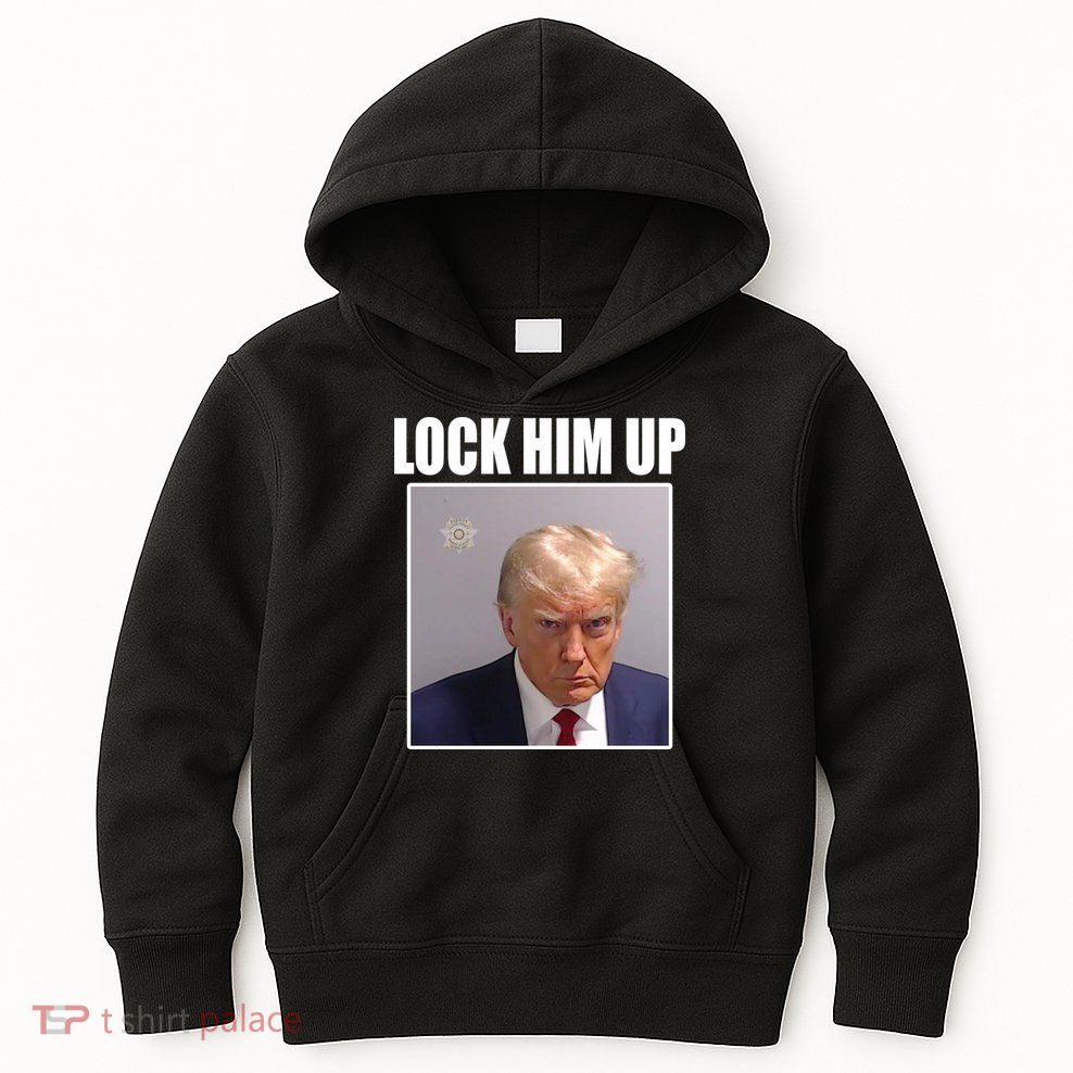 Lock Him Up Donald Trump Mugshot Kids Hoodie
