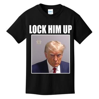 Lock Him Up Donald Trump Mugshot Kids T-Shirt