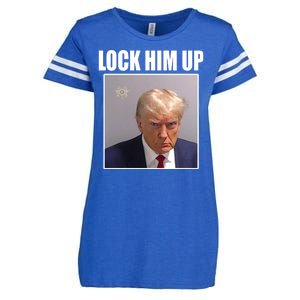 Lock Him Up Donald Trump Mugshot Enza Ladies Jersey Football T-Shirt