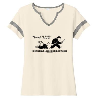 Lock Him Up Jail Trump Ladies Halftime Notch Neck Tee