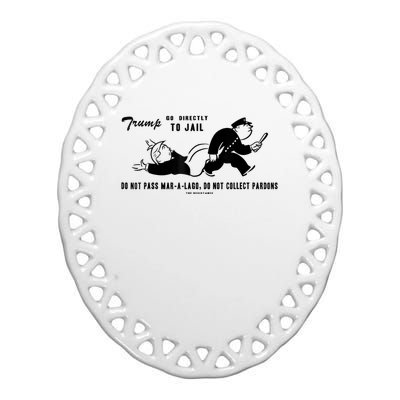 Lock Him Up Jail Trump Ceramic Oval Ornament