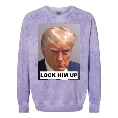 Lock Him Up Donald Trump Mugshot Jail Colorblast Crewneck Sweatshirt