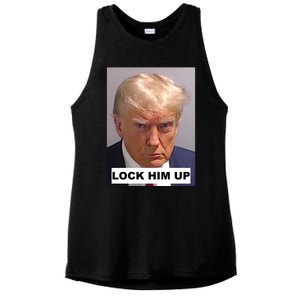 Lock Him Up Donald Trump Mugshot Jail Ladies PosiCharge Tri-Blend Wicking Tank