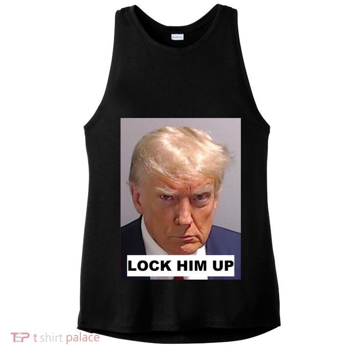 Lock Him Up Donald Trump Mugshot Jail Ladies PosiCharge Tri-Blend Wicking Tank