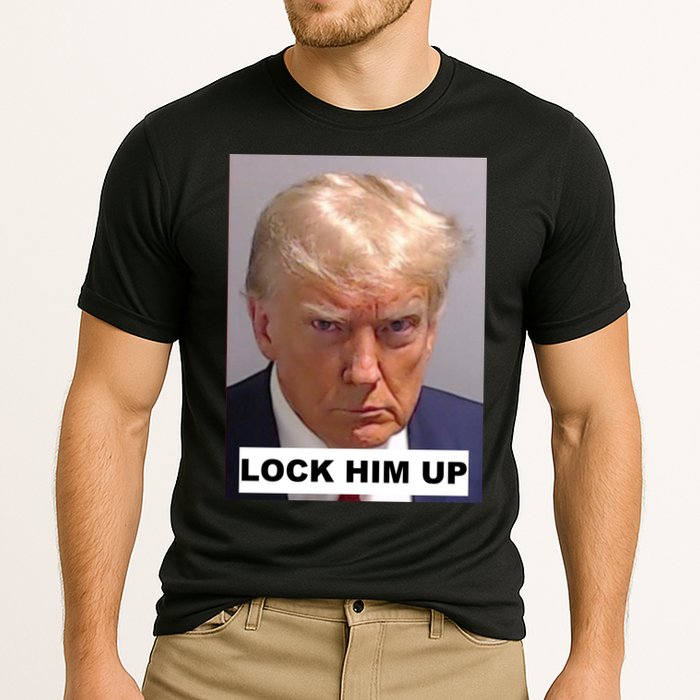 Lock Him Up Donald Trump Mugshot Jail Cooling Performance Crew T-Shirt