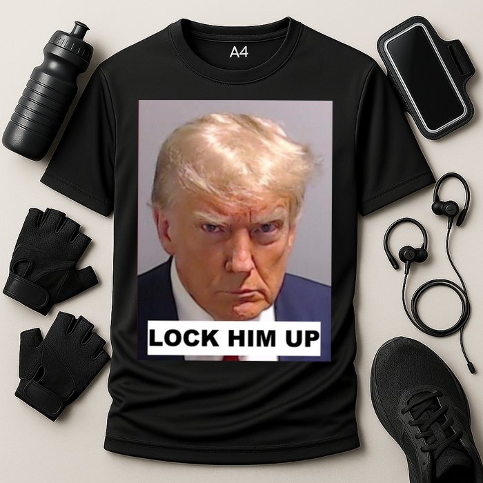 Lock Him Up Donald Trump Mugshot Jail Cooling Performance Crew T-Shirt