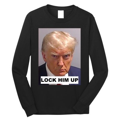 Lock Him Up Donald Trump Mugshot Jail Long Sleeve Shirt