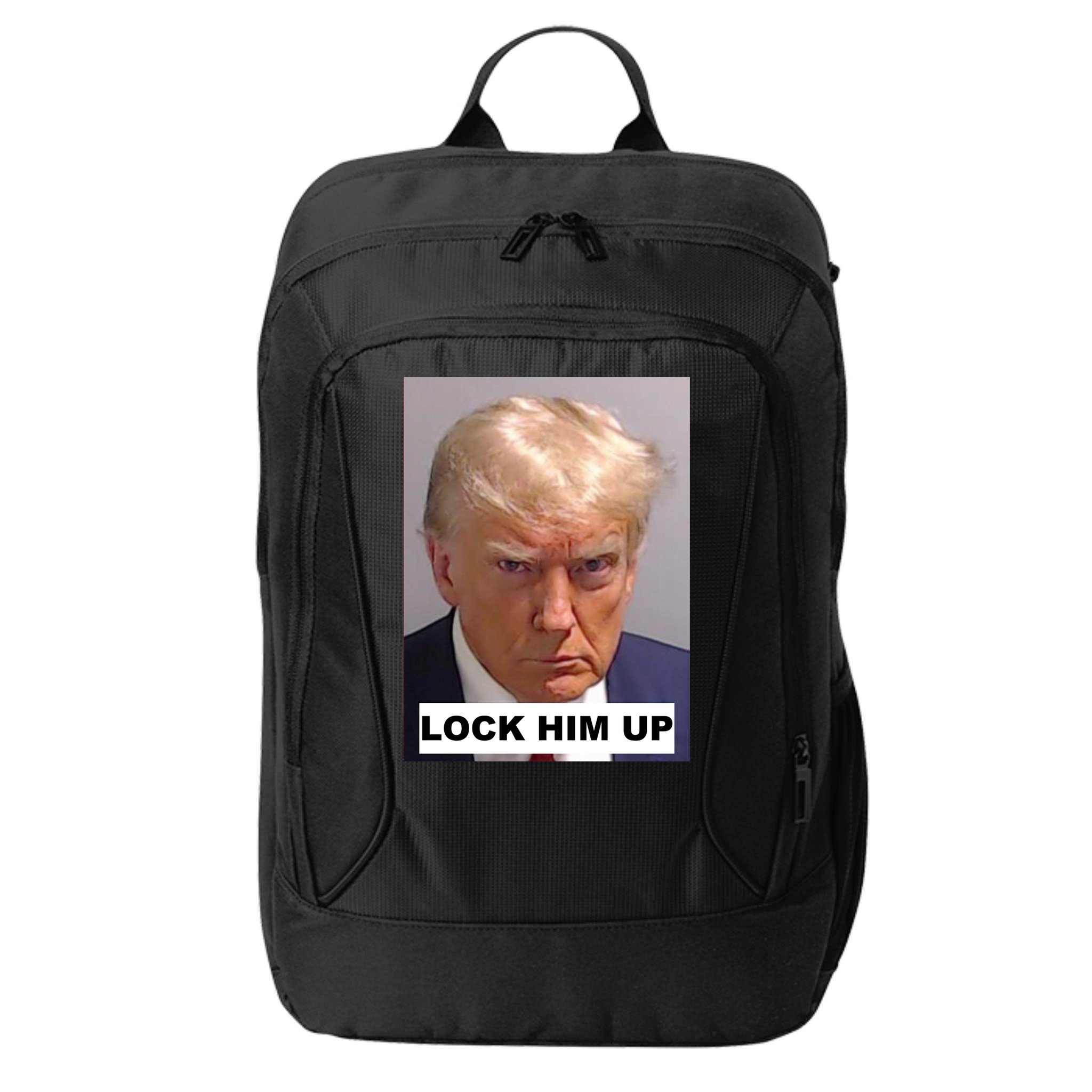 Lock Him Up Donald Trump Mugshot Jail City Backpack