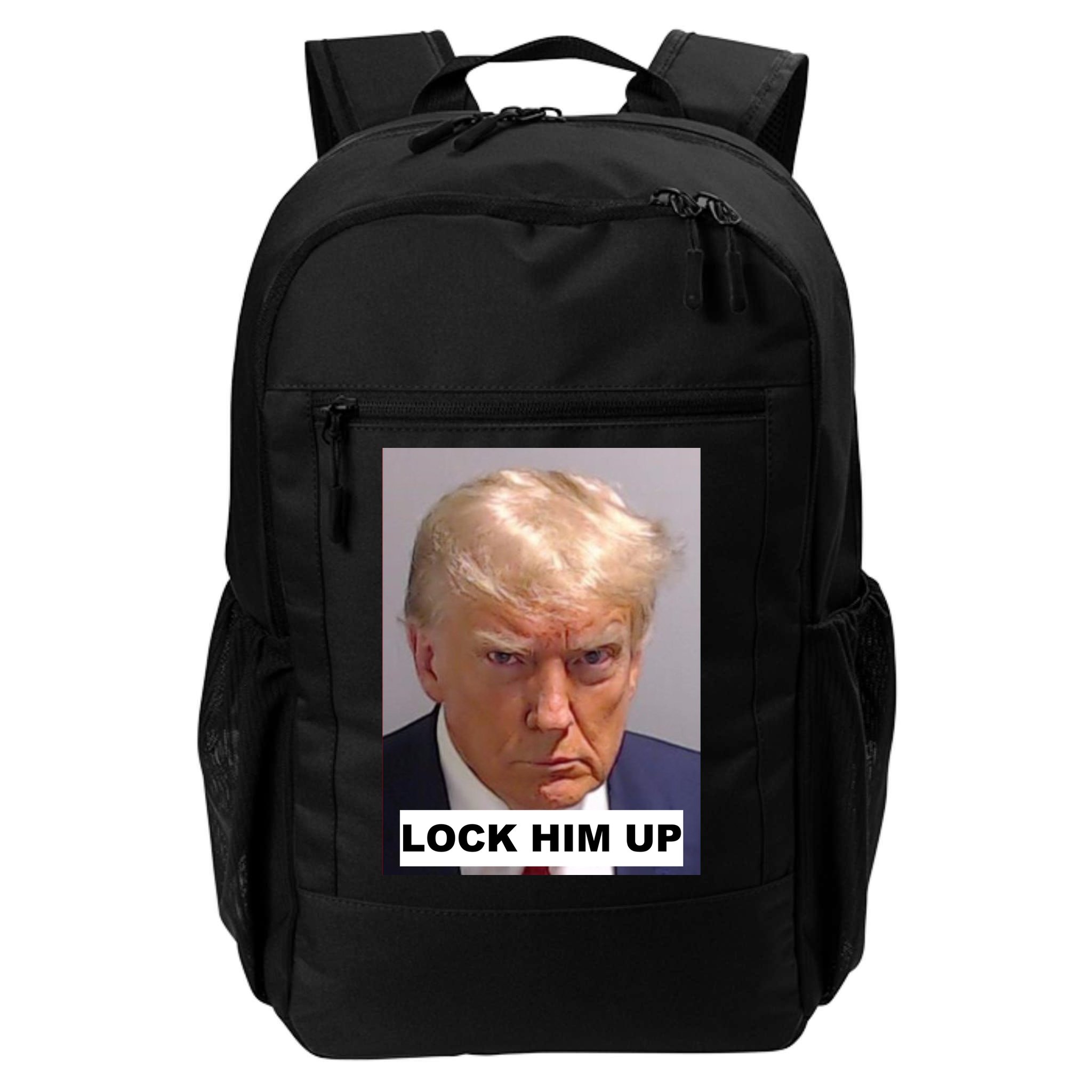 Lock Him Up Donald Trump Mugshot Jail Backpack