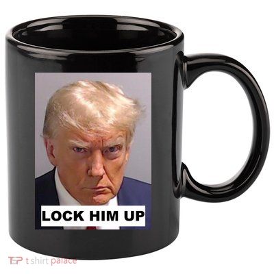 Lock Him Up Donald Trump Mugshot Jail 11oz C Handle Ceramic Mug