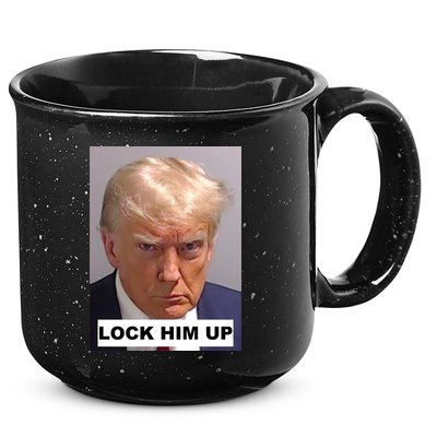Lock Him Up Donald Trump Mugshot Jail 15oz Campfire Ceramic Mug