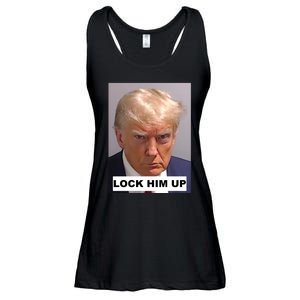 Lock Him Up Donald Trump Mugshot Jail Ladies Essential Flowy Tank