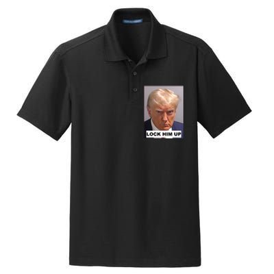 Lock Him Up Donald Trump Mugshot Jail Dry Zone Grid Polo