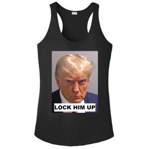 Lock Him Up Donald Trump Mugshot Jail Ladies PosiCharge Competitor Racerback Tank