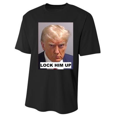 Lock Him Up Donald Trump Mugshot Jail Performance Sprint T-Shirt