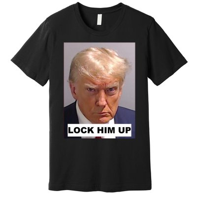 Lock Him Up Donald Trump Mugshot Jail Premium T-Shirt