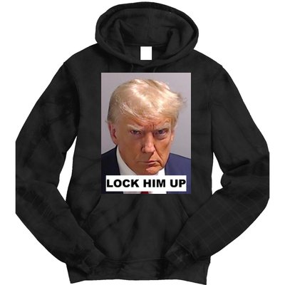 Lock Him Up Donald Trump Mugshot Jail Tie Dye Hoodie